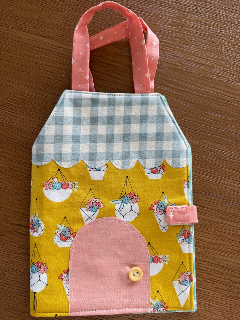 Handmade Kids Accessory Pouch in Yellow, Pink & Blue